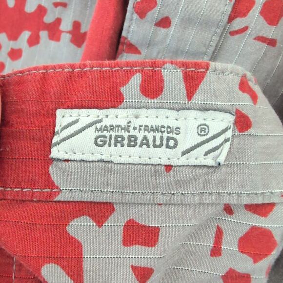 Marithe + Francois Girbaud Vintage Y2K Button Up Red Grey Cotton Shirt Men's M - Picture 2 of 7